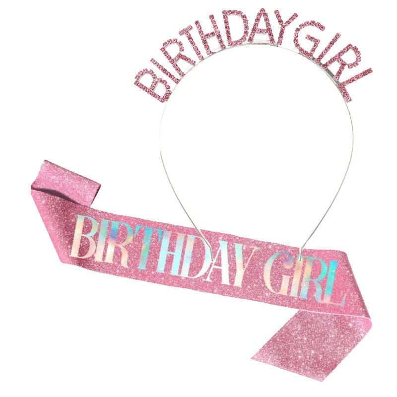 Wholesale BIRTHDAY Party Glitter Colorful Shoulder Belt Ceremony Belt Crown